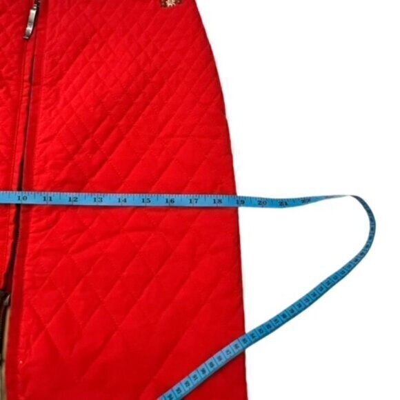 Anthropologie Postcard Red Quilted Skirt Full Zip Floral Size 6‎ Made in Italy - Picture 12 of 16